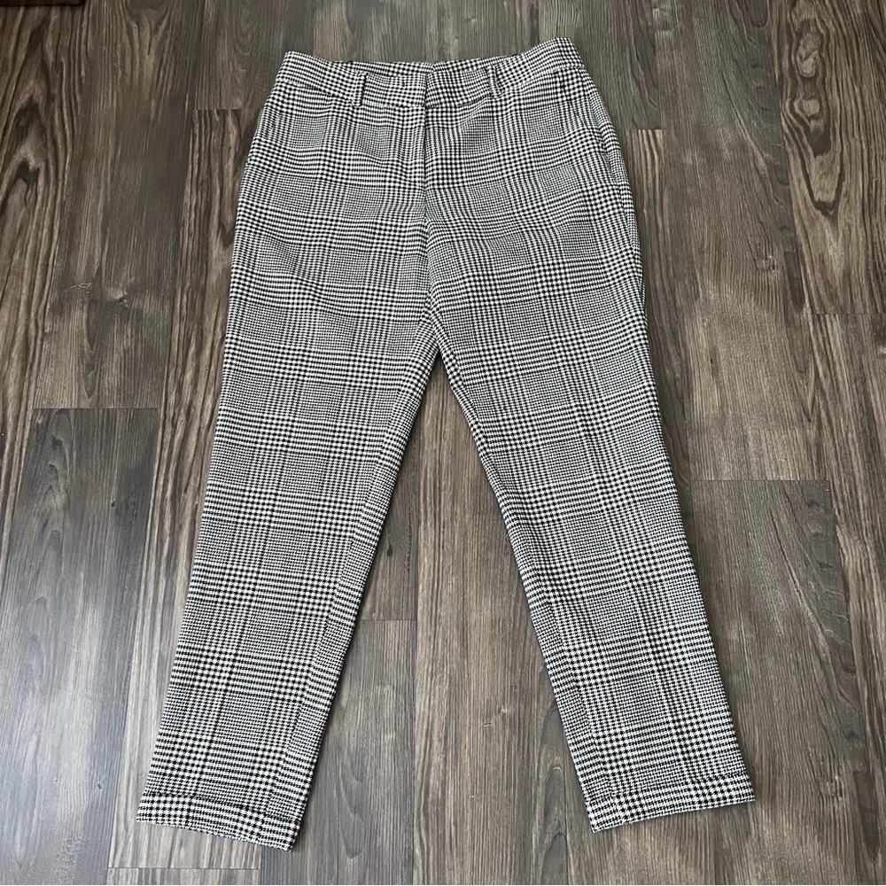 St. Emile Herringbone Cuffed Ankle Trouser Pants